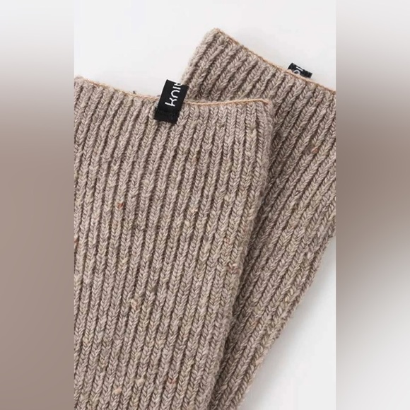 Wool Blend Confetti Ribbed Open Toe/Heel Yoga Leg Warmers Socks -BITTER YELLOW - Picture 2 of 6